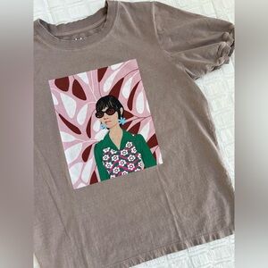 BIJOU KARMAN Graphic Short Sleeve T-Shirt Size Large